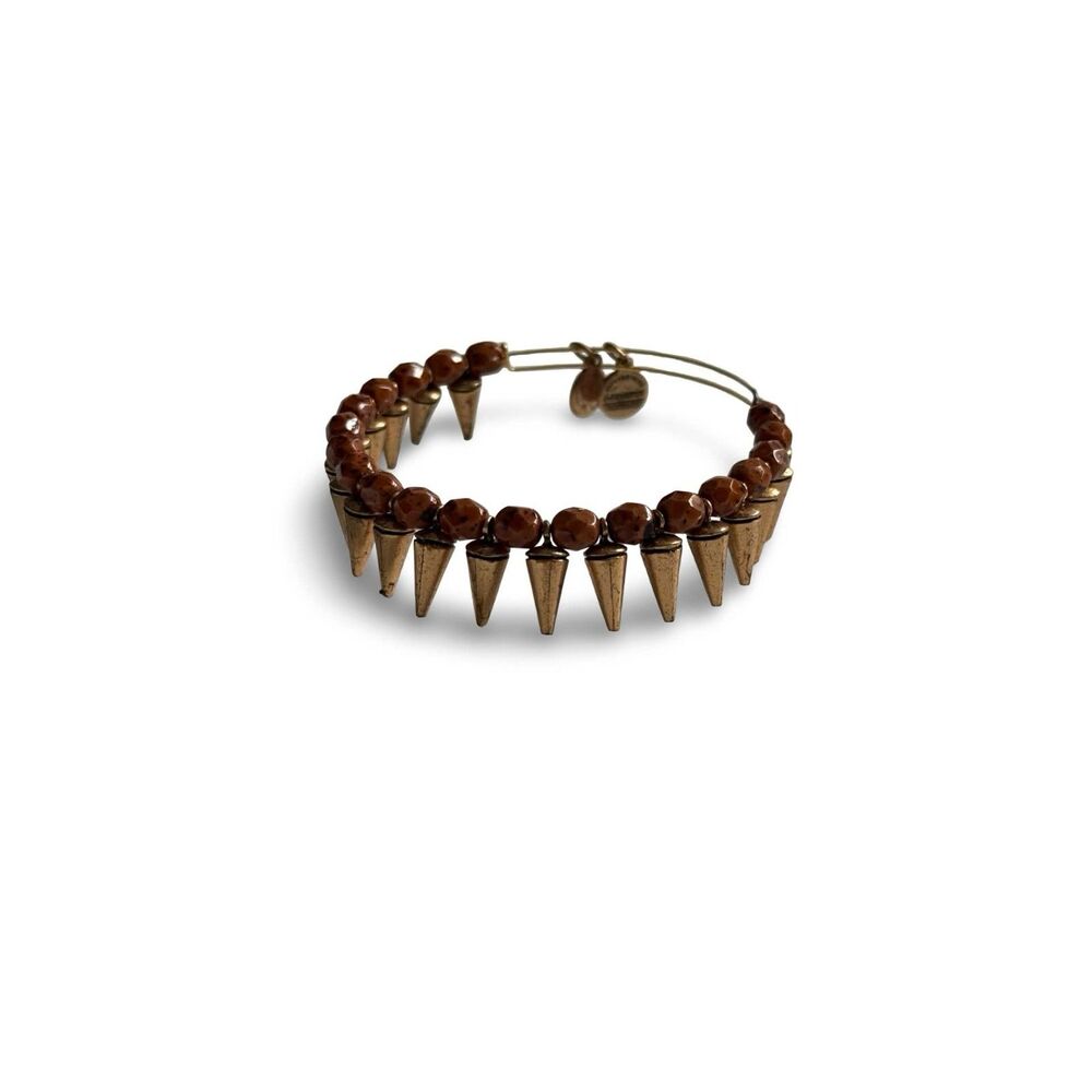 alex and ani spike beaded gold bangle bracelet